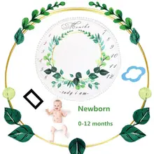 2 шт./компл. Детские ежемесячно веху Одеяло с рамка толщиной круглый коврик для девочек и мальчиков грудного возраста из хлопка и Подставки для фотографий аксессуары