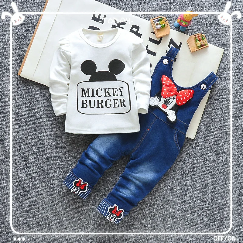 

New Style Baby Girls Spring And Autumn Long-sleeve Suit 0-1-2-3-Year-Old Infant CHILDREN'S Wear 2 Pieces Girls out Clothes 4