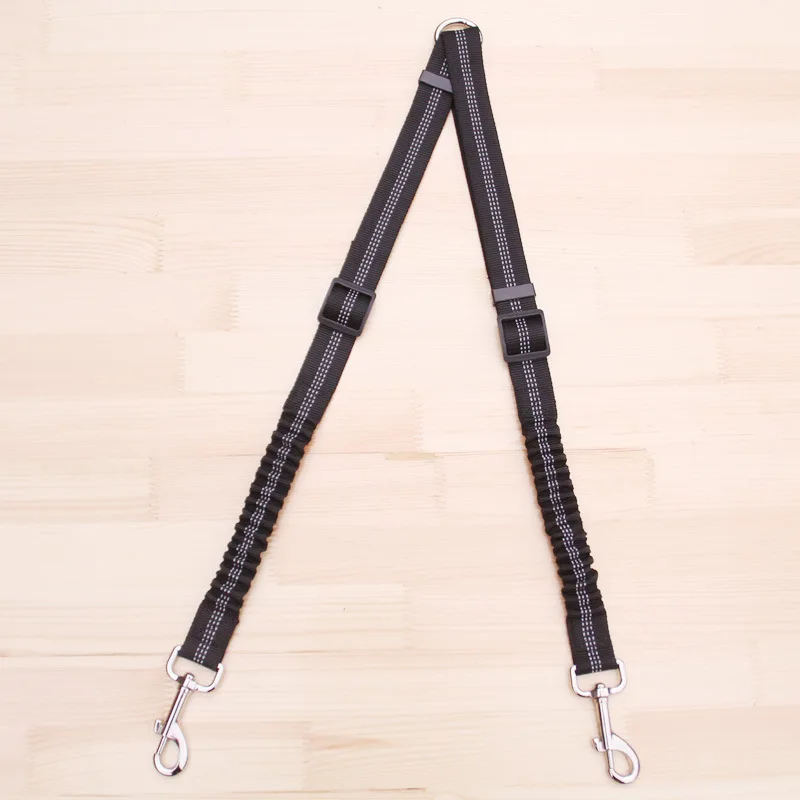 

Elastic buffer Two dogs Leash Adjustable Double Dog lead Reflective pet traction rope Leashes for small Medium Large big Dogs