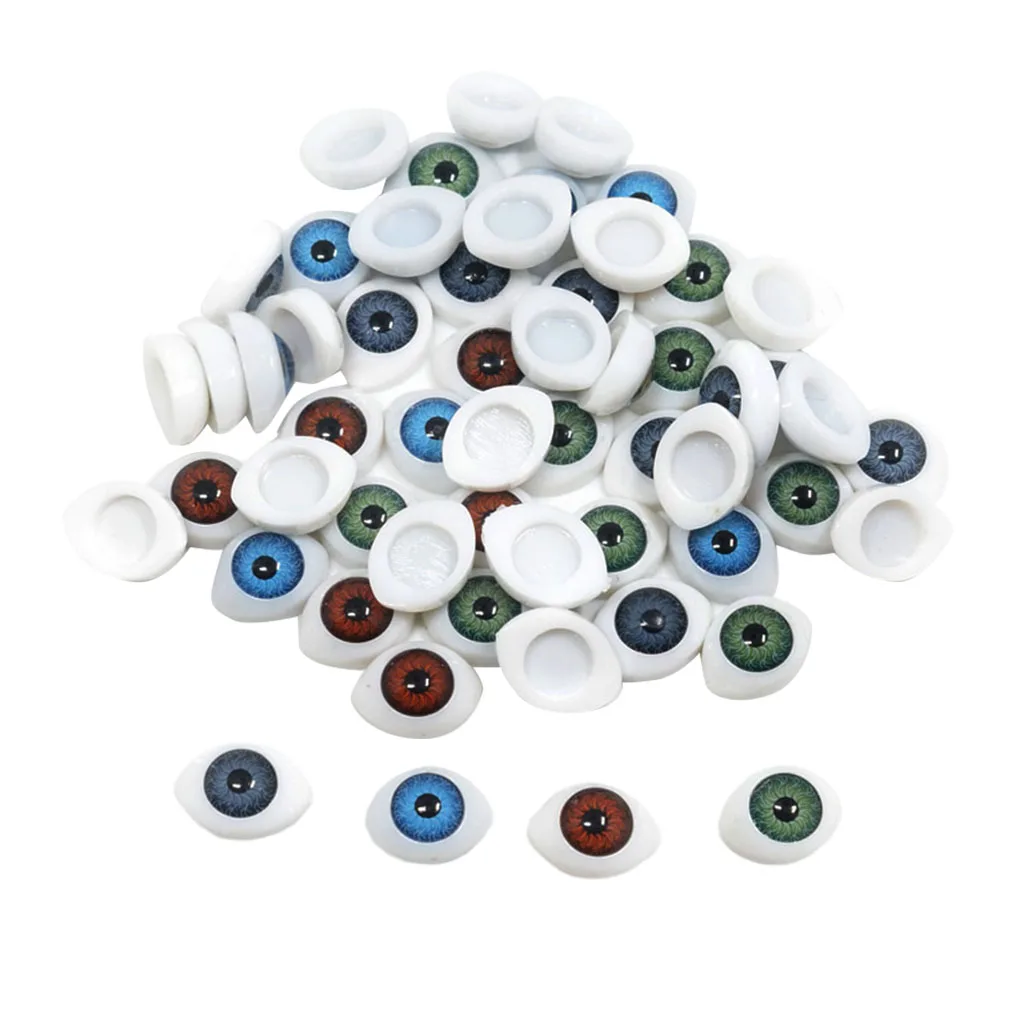60x Plastic Glass Gothic Eyes Scrapbooking Embellishments For Dolls Making