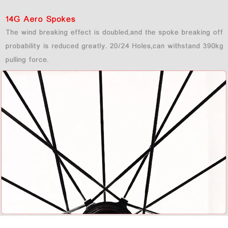 RXR 700C Bike Wheelset Carbon Hub Road Bike Bicycle F&R Wheels Wheelset Clincher Sealed Bearings 7-11 Speed V Brake (13)