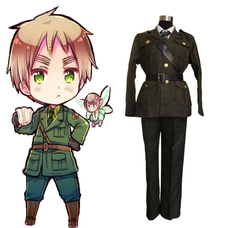 Anime Hetalia Axis Powers Cosplay Costume Military Uniform Halloween Carnival Party Customized | Тематическая одежда и