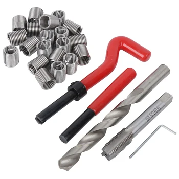 

25pcs M12 Thread Repair Kit Thread Tap Drill Bit Screw Thread Inserts Damaged Threads Repair Tools