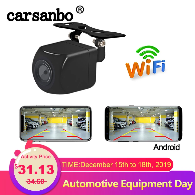 Carsanbo wifi Беспроводная Автомобильная камера заднего вида 720P HD фронтальная камера заднего вида с USB питанием для IOS/Android