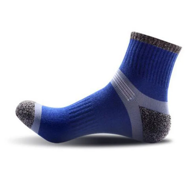 Blue Хлопковые мужские спортивные носки для бега, велоспорта, футбола, носки для альпинизма, пешего туризма, тренажерного зала, фитнеса, велоспорта, носки для велоспорта, calcetines ciclismo - Цвет: Blue
