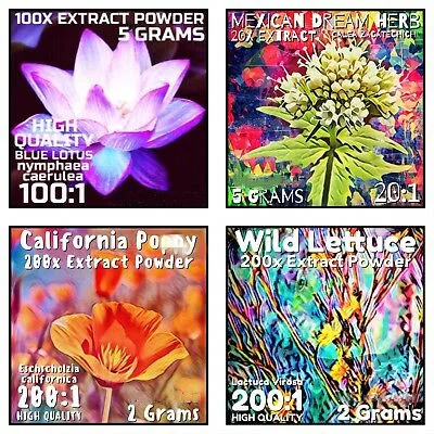

Extract Value Pack | Blue Lotus, Dream Herb, California , Wild Lettuce