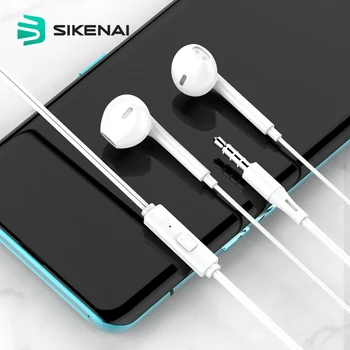 

Sikenai Wired Earphones with Microphone 3.5mm jack headphones for Samsung Android