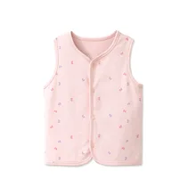 Детский жилет двухслойный жилет из чистого хлопка на весну и осень, двусторонний жилет с отрицательным эффектом детский жилет для малышей, пальто жилет для девочек