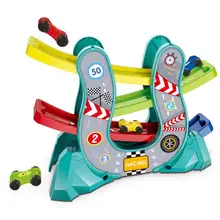 Piste de course rampe de voiture, jouet éducatif pour parents et enfants, piste de course avec voitures et Parking, cadeaux pour parents et enfants