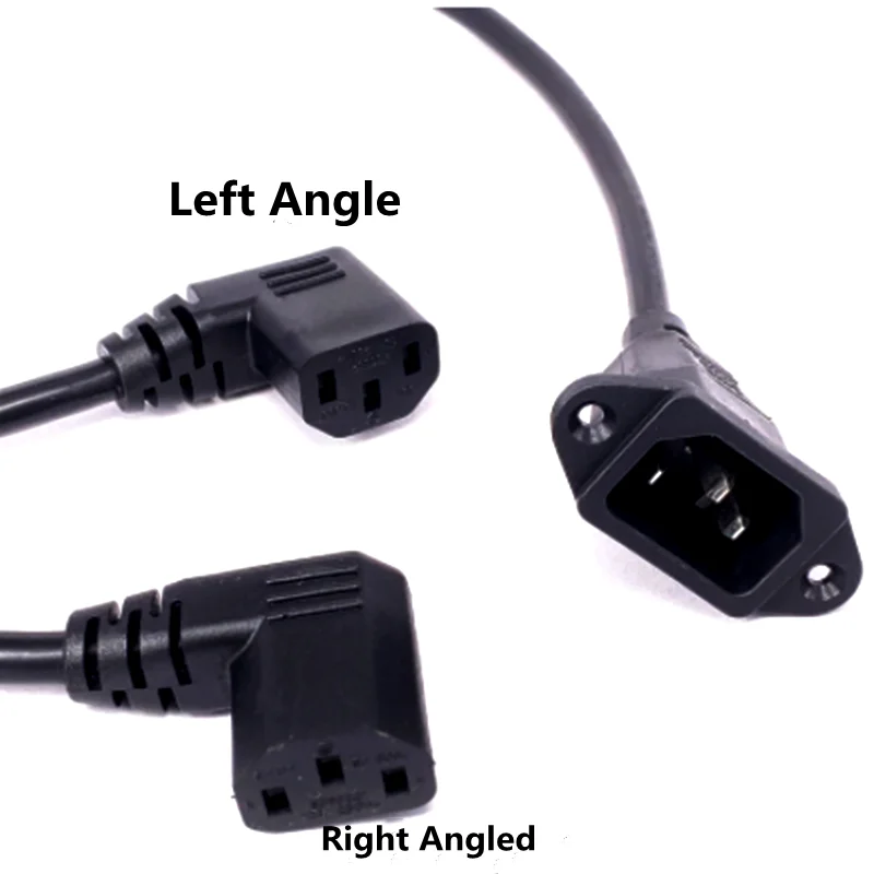 IEC320 C14 to C13 Extension cord,C14 with screw holes and C13 Short,30CM/60cm lenght,C13 Left/Right Angled,H05VV-F 3G 0.75MM