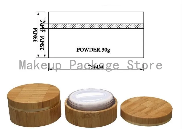10 шт./партия 30 г пустой бамбуковый деревянный порошок банка с ситом N Jar, топ Garde DIY экологическая упаковка для косметики, пудры