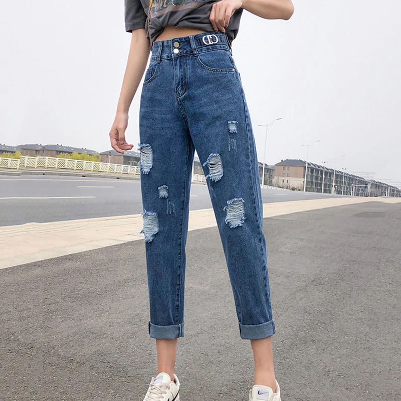 New 2021 Ripped Jeans Denim Women's 