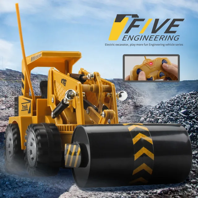 Simulation 1/24 5CH 2.4G Wireless Remote Control Engineering Vehicle Model Children's Educational Toys