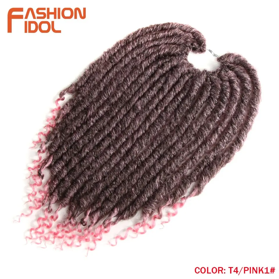 Модные IDOL Goddess волосы Омбре фиолетовый синий Искусственные локоны в стиле Crochet косички 12 дюймов мягкая натуральная коса синтетические косички для наращивания волос