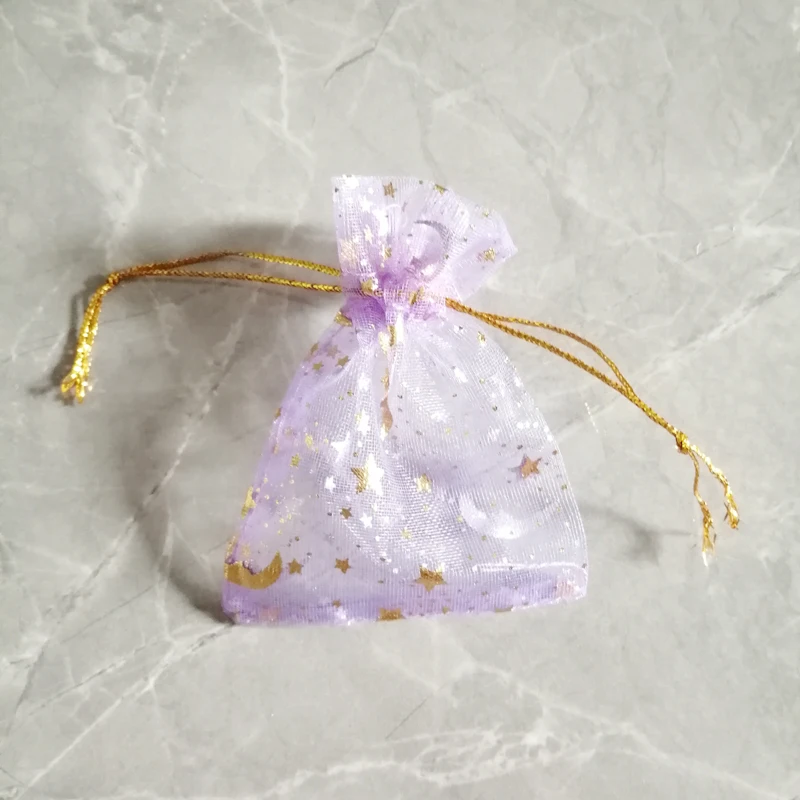 100pcs Moon Stars Gift Bag Packaging Bags for Business Shipping Clothes Wedding Jewelry Pouch Mini Drawstring Bags Organza Bag