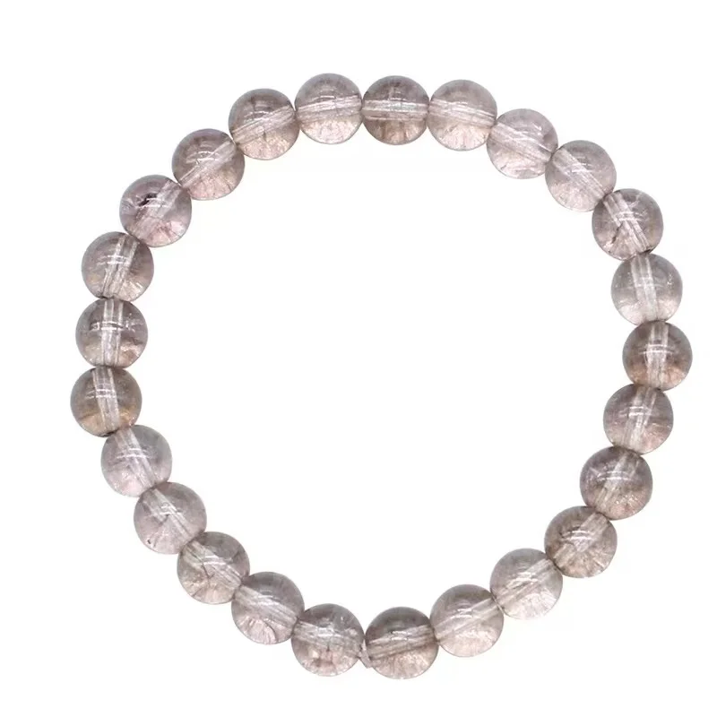 

Natural Fashion Cracked Crystal Stone Beads Bracelet 8mm Beaded Energy Bracelet for Women Men Yoga Buddha Prayer Jewelry Gifts