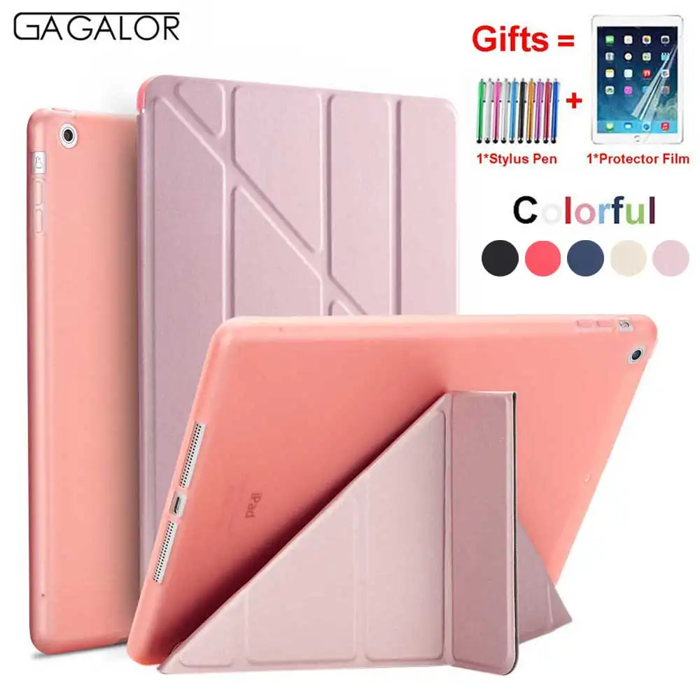 

For iPad 2018 Case Air 2 Air 1 9.7 10.2 2019 / iPad 2 3 4 Funda Stand Soft Cover for iPad 6th 7th generation Case with Pen+film
