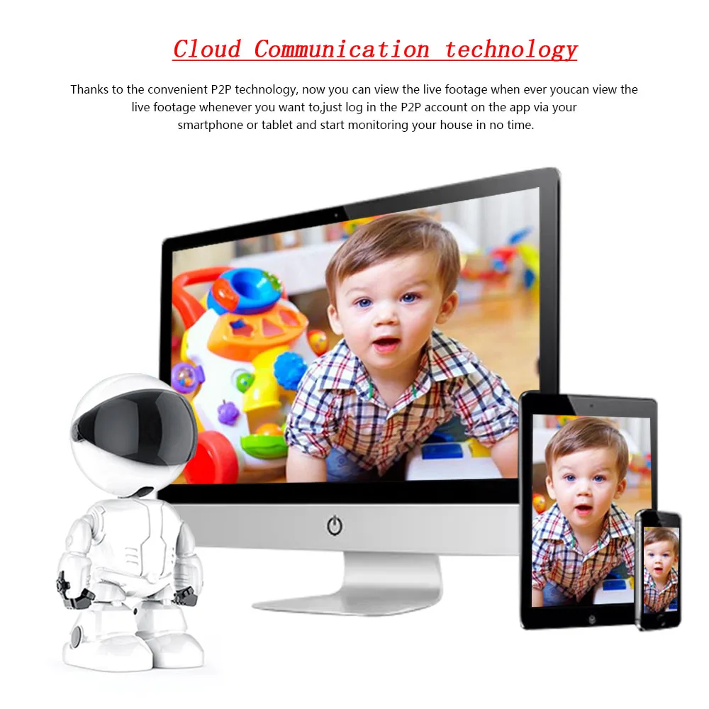  INQMEGA 1080P Cloud Home Security IP Camera Robot Intelligent Auto Tracking Camera Wireless WiFi CC - 4.00009E+12