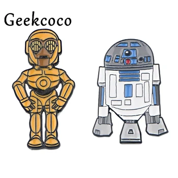 

20pcs/lot J1096 Famous Movie Cartoon Robot Metal Brooch Collar Alloy Brooches Jeans Shirt Handbag Badges on Backpack Pins