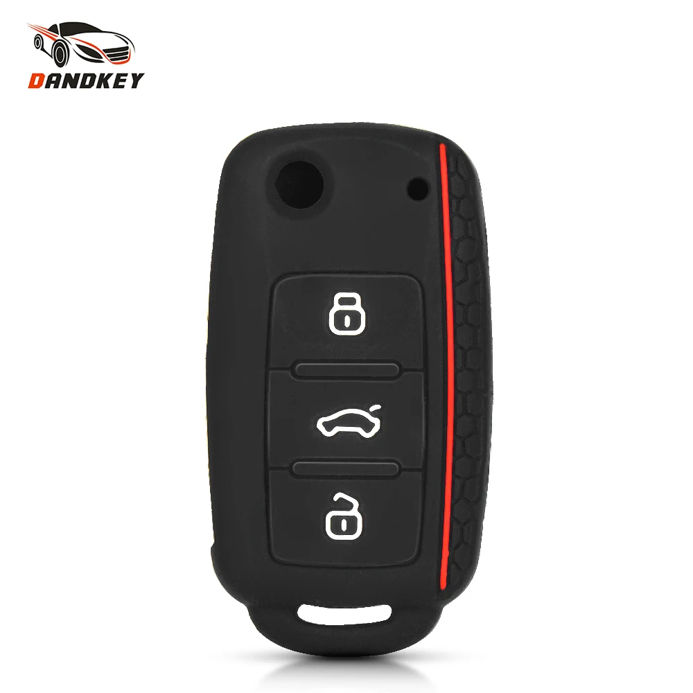 Dandkey 10 шт. силиконовый чехол для ключей от машины Skoda Octavia A5 Fabia Volkswagen VW Polo Golf Caravelle