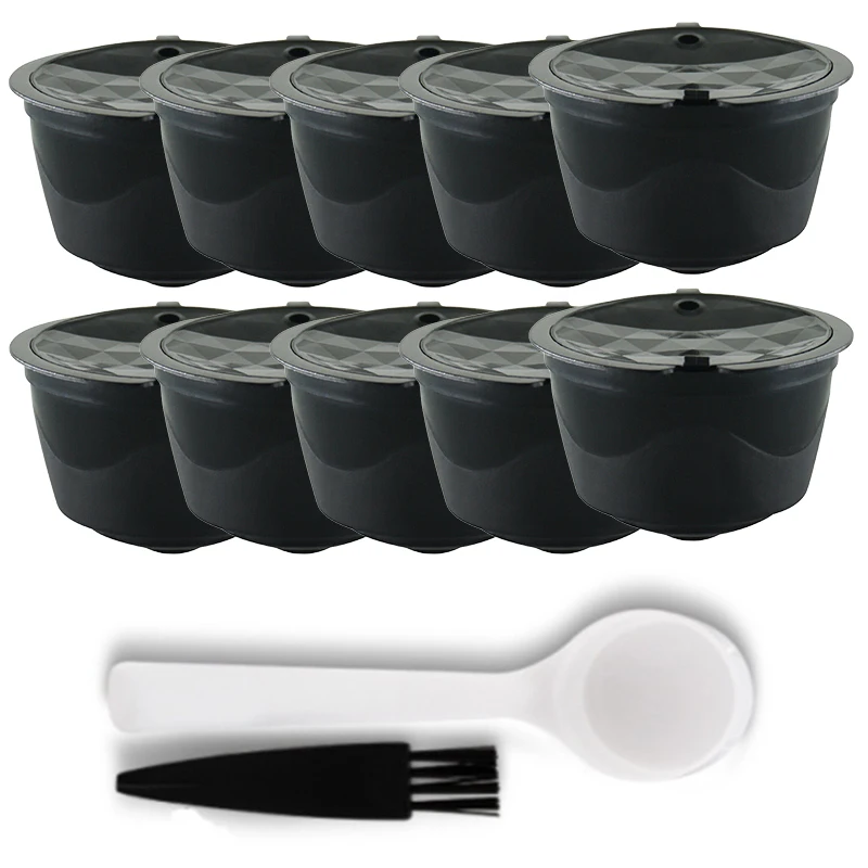 Набор из 10 многоразовых капсул для кофе набор фильтров ложка кисточка кофемашины