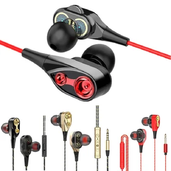 

Wired earphone High bass dual drive stereo In-Ear Earphones With Microphone Computer earbuds handsfree For Cell phone Z2