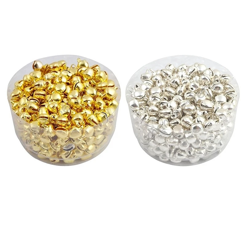 

200Pcs Iron Jingle Bells - 100Pcs Gold & 100Pcs Silver