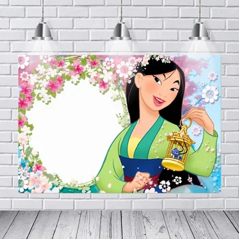 

Photography Backdrops Beautiful Floral Flowers Green Leaves Frame Mulan Custom Photo Backdrop Background Vinyl