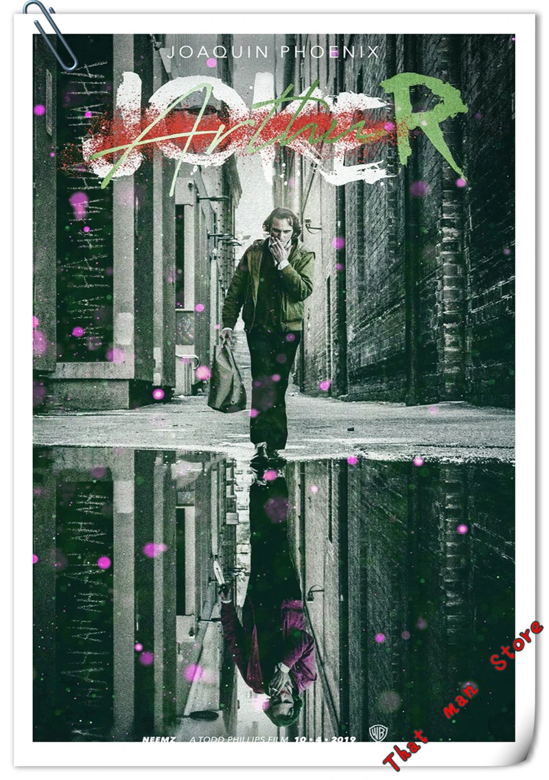 Joker домашний плакат ясное изображение клоун наклейки на стену украшение дома высококачественный рисунок белая мелованная бумага домашний арт бренд - Цвет: Прозрачный