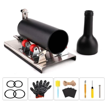 

Glass Cutter Tool Round Bottle Cutting Machine DIY Kit with Gloves Fixing Rubber Ring Hemp Rope Sanding Paper