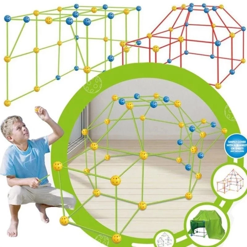 Construcción de bloques de construcción en 3D para niños, construcción de Castillo, túnel, carpas, juego, construcción de casa, juguetes para niños, regalo de cumpleaños