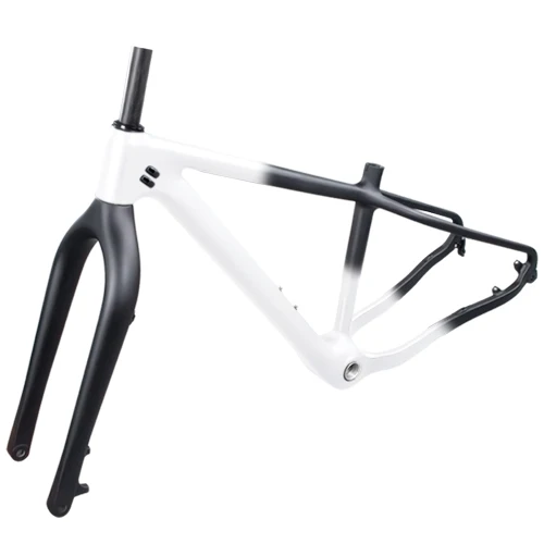 front half white Новая углеродная Толстая велосипедная Рама 26er углеродная mtb Толстая велосипедная рама 26 × 4,8 толщина шин углеродная горная Снежная рама Рама для шоссейного велосипеда - Цвет: front half white