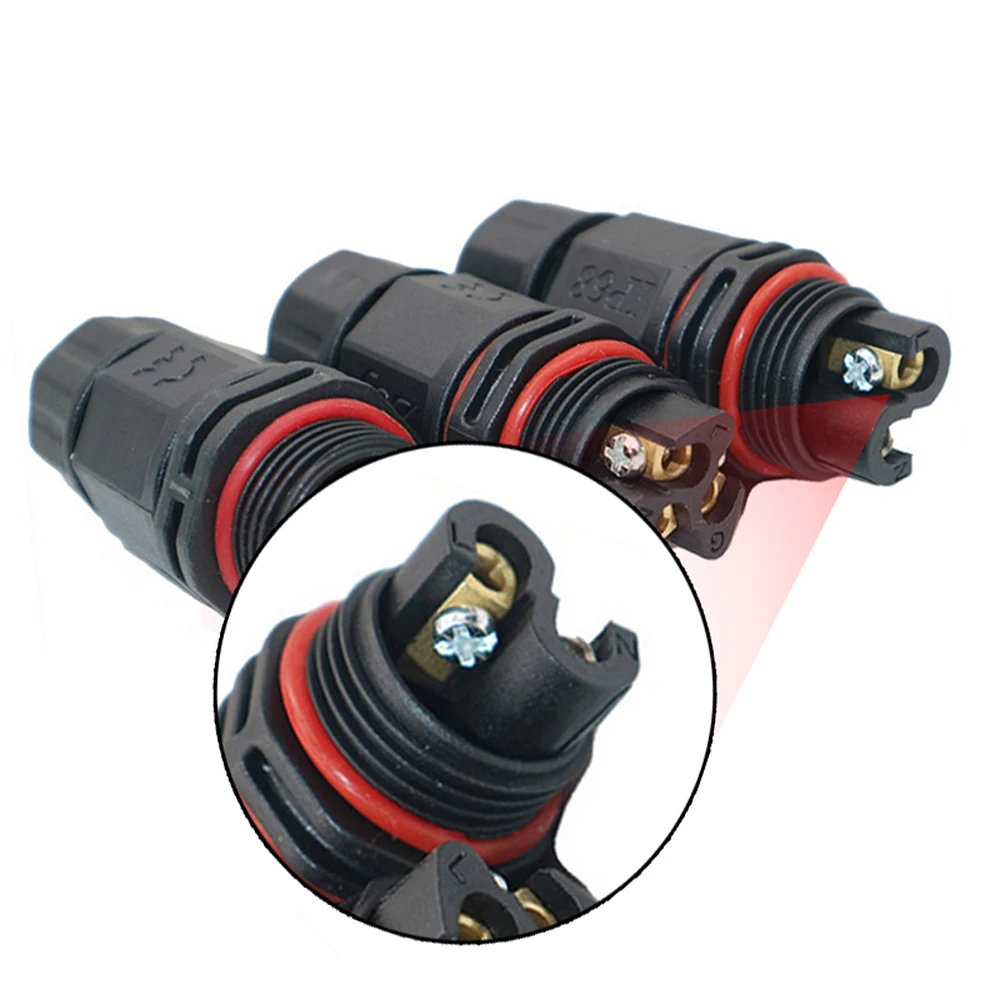 

IP67 Waterproof Electrical Connector Cable Wire 2/3 Pin Outdoor Plug Socket Hot