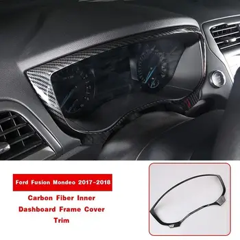 

2019 Red Black Carbon Fiber ABS Inner Dashboard Frame Cover Trim For Ford Fusion Mondeo 2013-2018 Interior Mouldings New Fashion