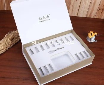 

Embossing Printing Handling and Recyclable Feature cosmetic perfume packaging box with satin silk and foam insert ---PX11565