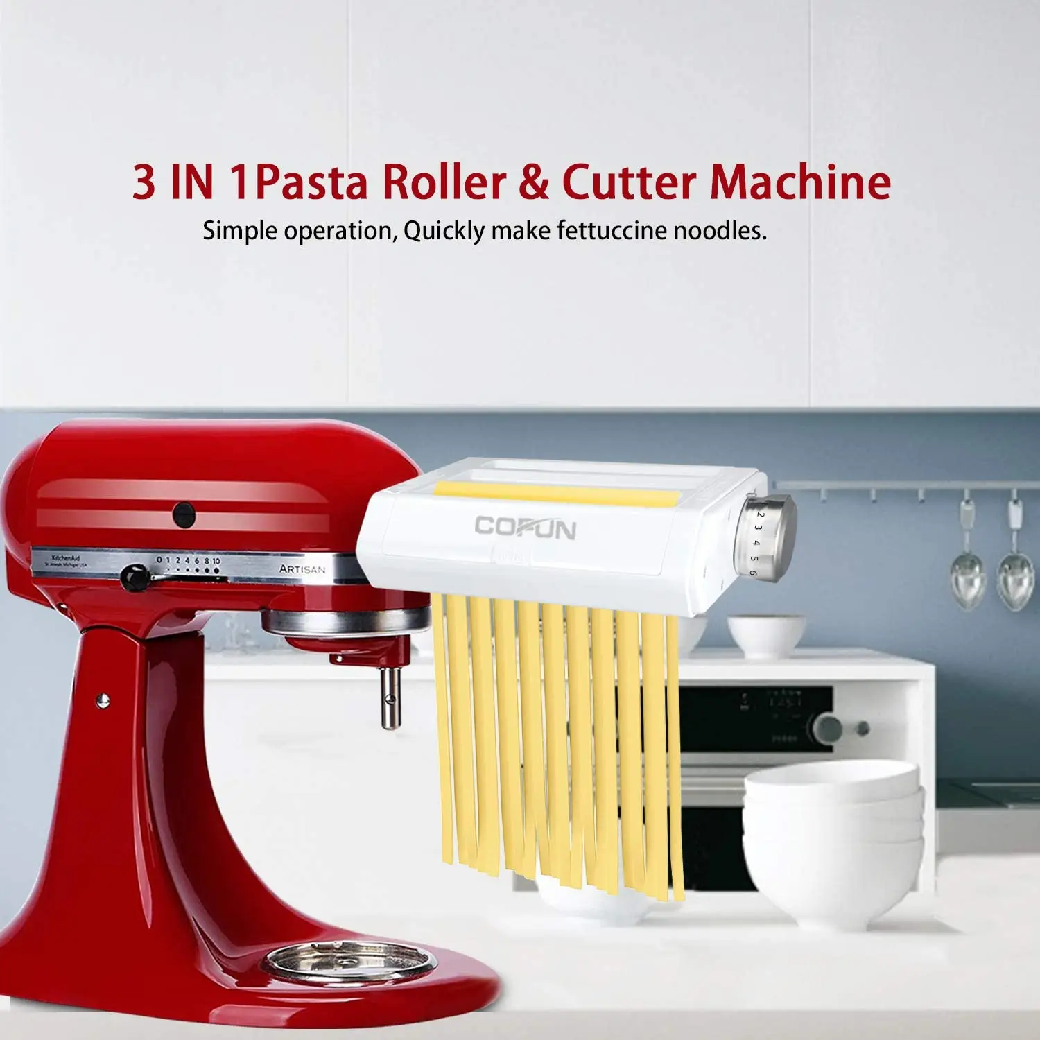 Pasta Attachment for Kitchenaid Stand Mixer,Cofun 3 Piece Pasta Maker  Machine with Pasta Roller and Cutter Set for Dough Sheet, - AliExpress