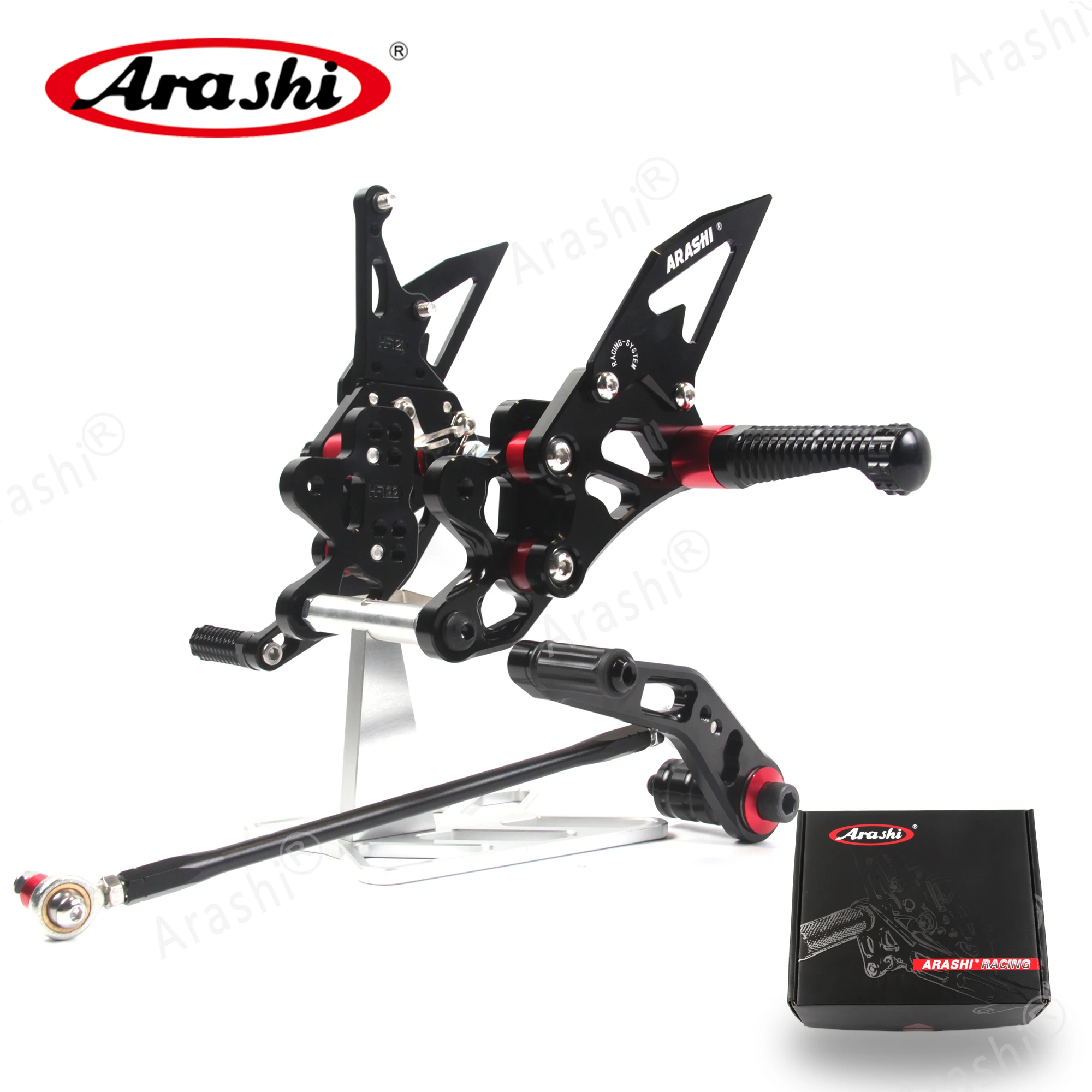 Arashi CNC Adjustable Footrests Rider Rearset Foot Pegs For SUZUKI GSX