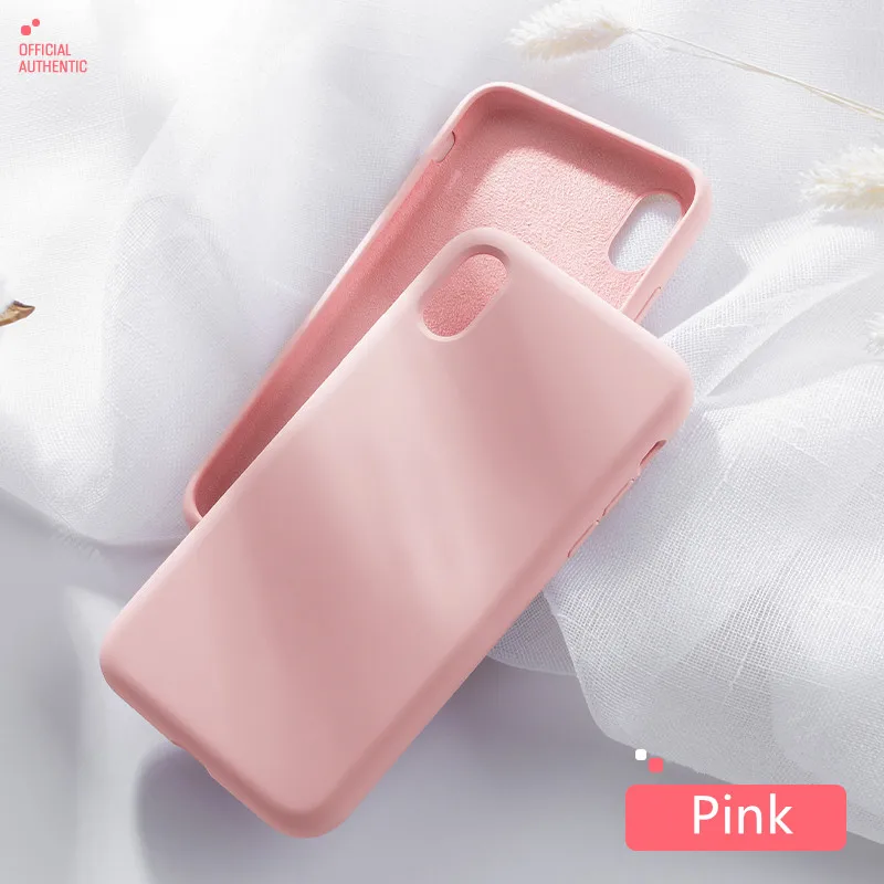Официальный чехол для iPhone X XS MAX XR 7Plus жидкий силиконовый чехол для iPhone 7 8 6 S 6 S Plus Полные Защитные чехлы - Color: Pink