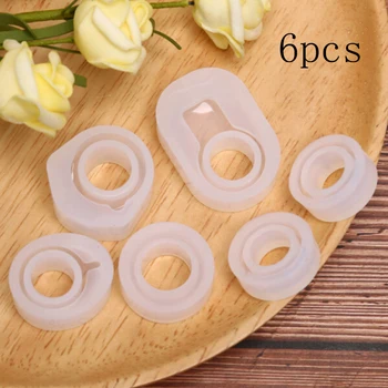 

6pcs/set Silicone Ring Mould Handmade Decoration Jewellery Rings Craft Circle Design Resin Casting Mold Making Tools