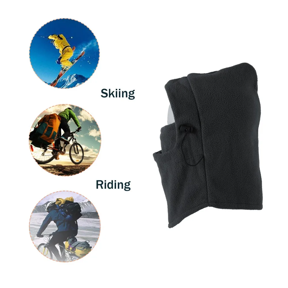 Лыжная маска флисовая ветрозащитная для лица для езды на мотоцикле, лыжах, сноуборде, спорта на открытом воздухе, Влагоотводящая, с капюшоном, теплая Экипировка
