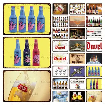 

Belgian Beer Sign Metal Plaque Bar Metal Tin Sign Plate Wall Decor For Pub Kitchen Retro Iron Painting Restaurant Decoration