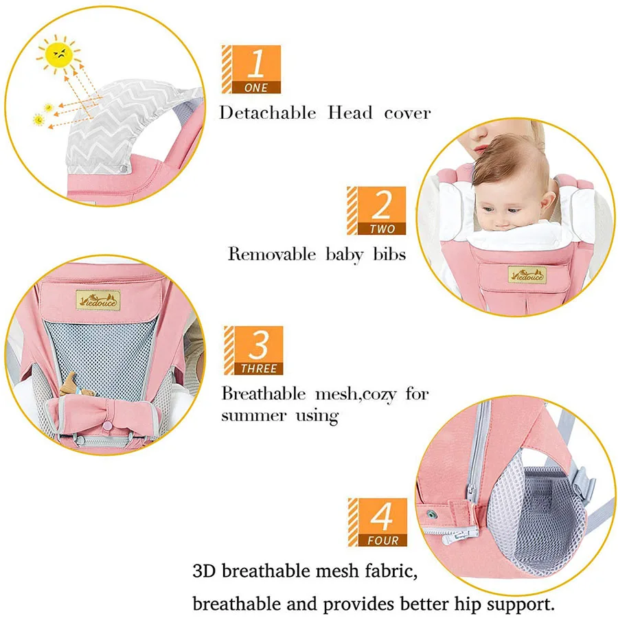 Viedouce ergonomic front facing baby newborn wrap hipseat carrier nest organic breathable sling waist cotton baby carrier bag Viedouce ergonomic front facing baby newborn wrap hipseat carrier nest organic breathable sling waist cotton baby carrier bag