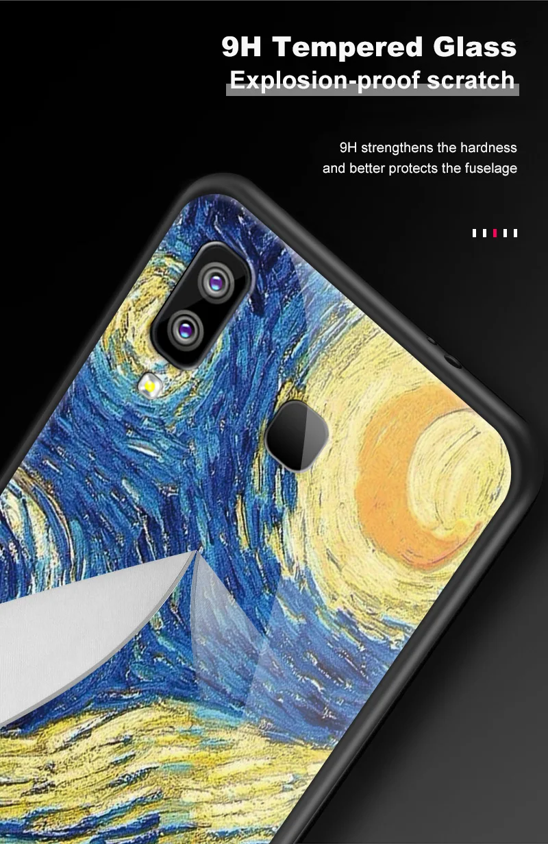 Закаленное Стекло чехол для samsung Galaxy A10 A20 A30 A40 A70 A80 A90 A6S A8S J4 плюс M10 M20 M30 S8 S9 S10+ с узором звездного неба в виде ракушки