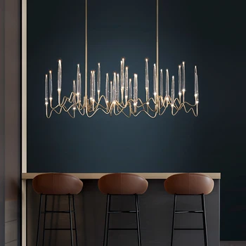 

Modern light luxury living room LED chandelier novelty tree branch decoration lamp Nordic dining room bedroom crystal chandelier