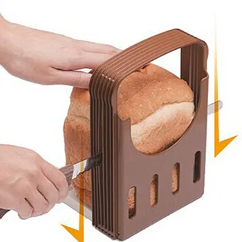 

2020 Toast Bread Slicer Plastic Foldable Loaf Cutter Rack Cutting Guide Slicing Tools Kitchen Accessories G66