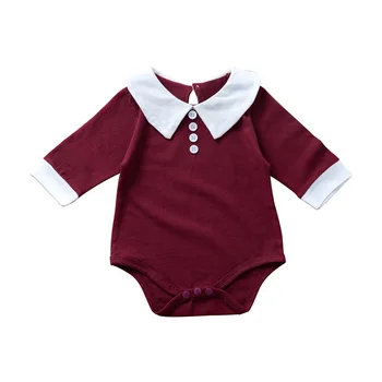 

New Autumn Infant Baby Long Sleeve Solid Print Rompers Kids Girls Bodysuit Jumpsuit Newborn Clothes