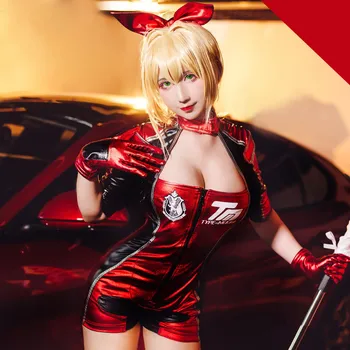 

FGO Fate Grand Order 15th Anniversary Saber Nero Racing Suit Jumpsuits Outfit Anime Games Cosplay Costumes For Shows And Party