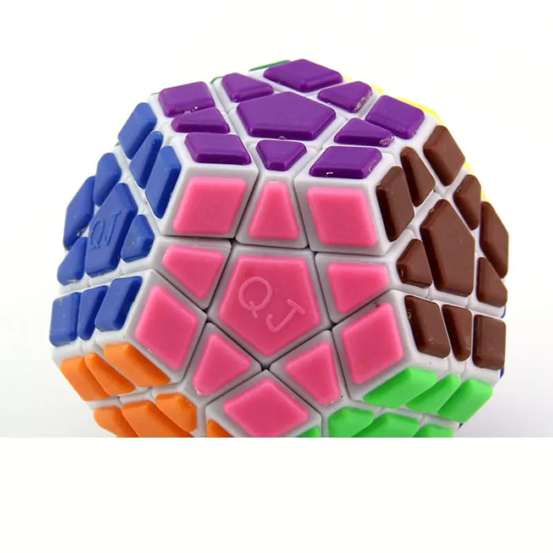 QiJi Megaminxeds волшебный куб QJ Додекаэдр 3x3x3 профессиональный Нео скоростной куб головоломка антистресс игрушки для детей - Цвет: White-BP
