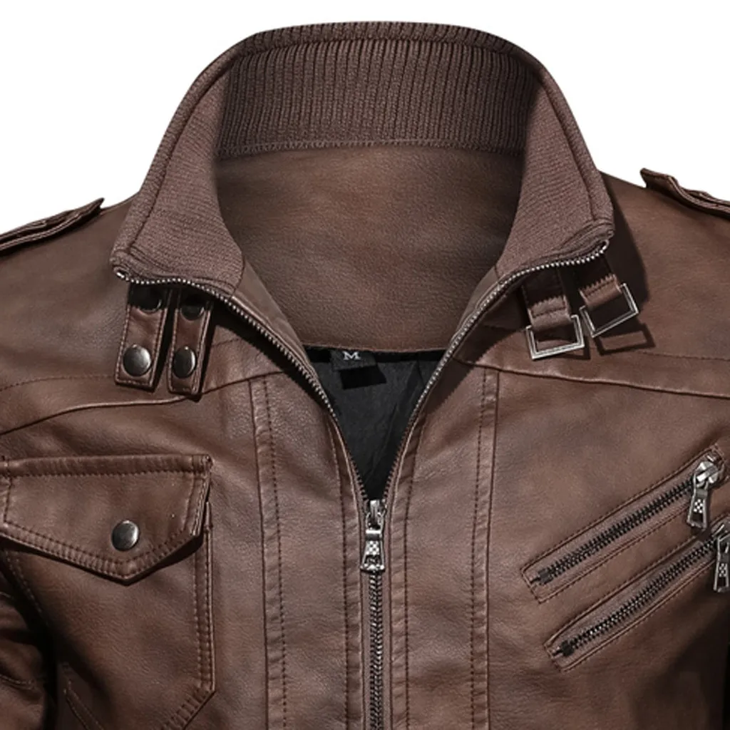 Мужская модная осенняя куртка-бомбер, кожаная куртка для мужчин размера плюс, мотоциклетная куртка с вышивкой, теплая бейсбольная куртка из искусственной кожи, размер S-3XL