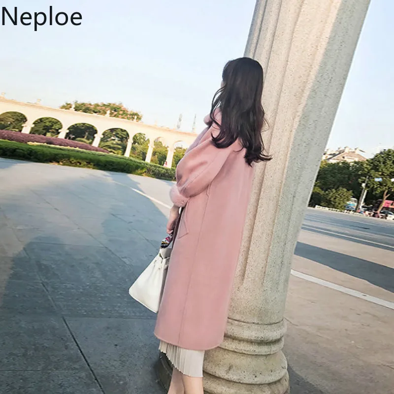 Neploe Thicked новые корейские облегающие средней длины зимнее пальто для женщин топорщенный воротник короткая куртка Casaco Feminino 46462